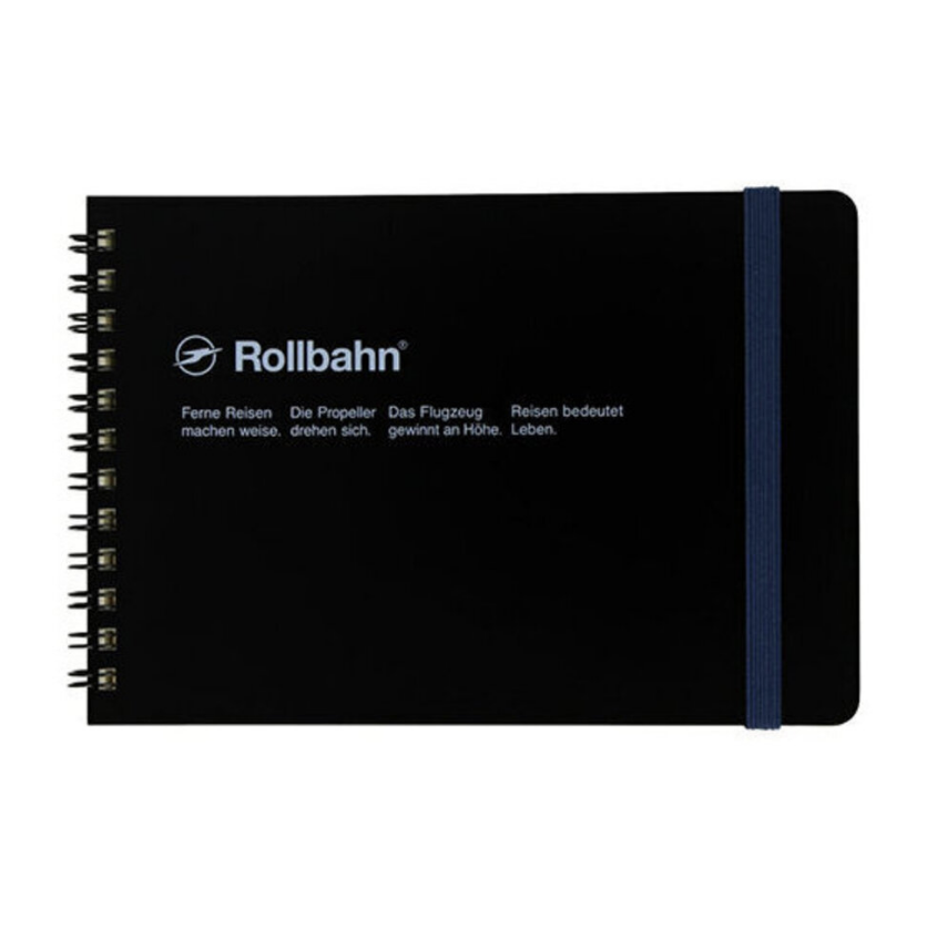 Black horizontal spiral notebook