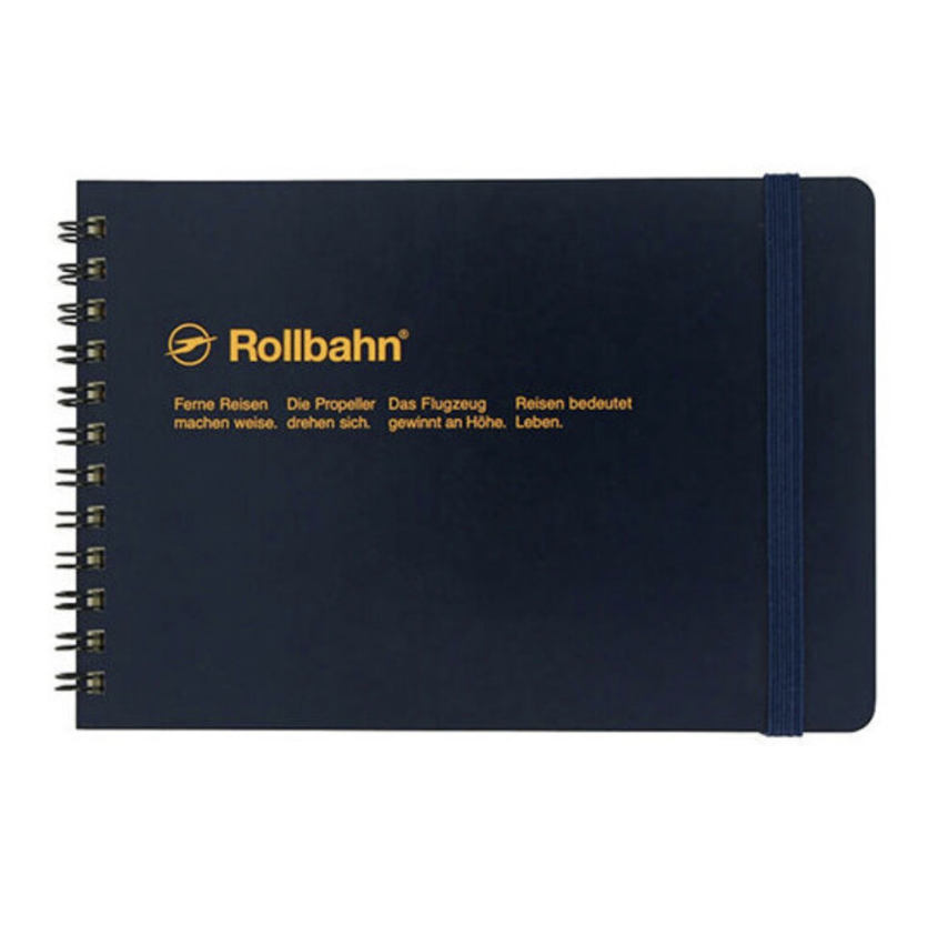Dark blue horizontal spiral notebook
