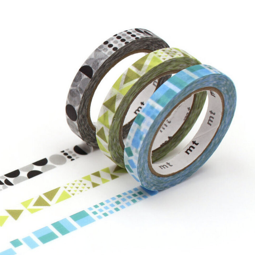 mt slim deco geometric washi tape pack