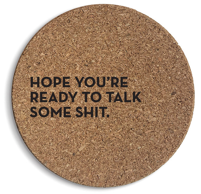 Talk Shit Cork Coaster SIX-PACK