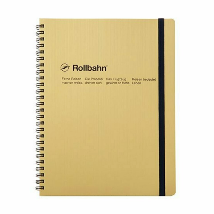 5.5 x 7 gold spiral notebook