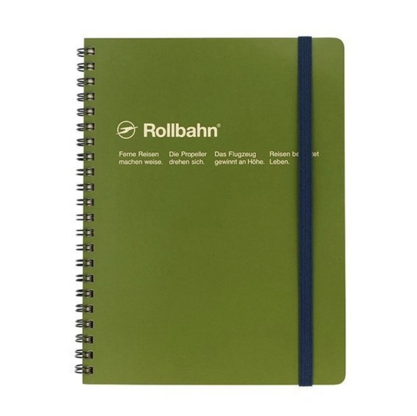 5.5 x 7 olive spiral notebook