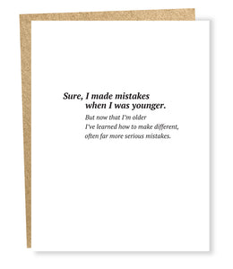 serious mistakes card