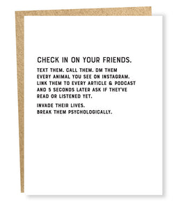 check in card