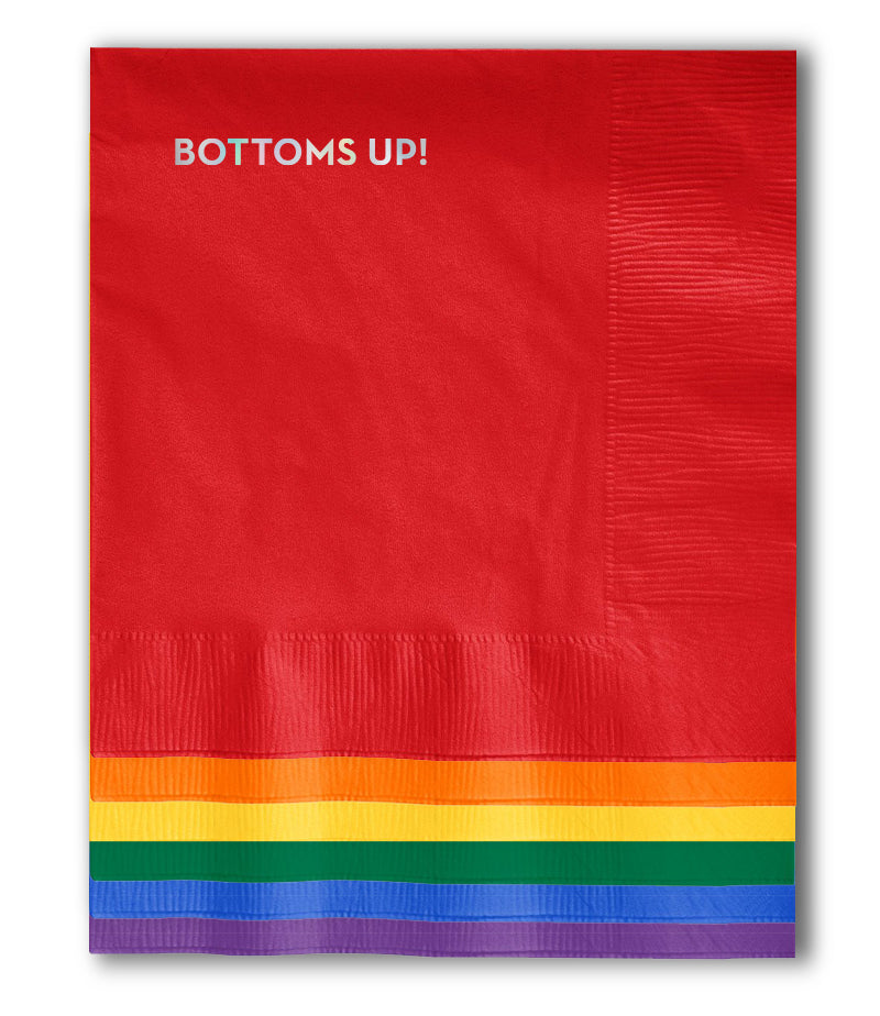 bottoms up pride napkins
